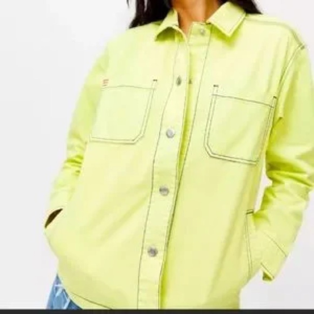 BDG Women Light Green Snap Jacket XS Collared Pockets Relaxed Fit - Picture 6 of 7